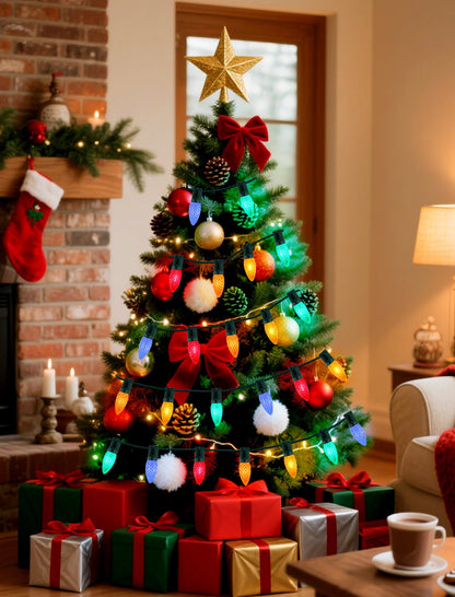 C9 LED Christmas Replacement Bulbs 30 Pack Warm White Shatterproof E17 Base