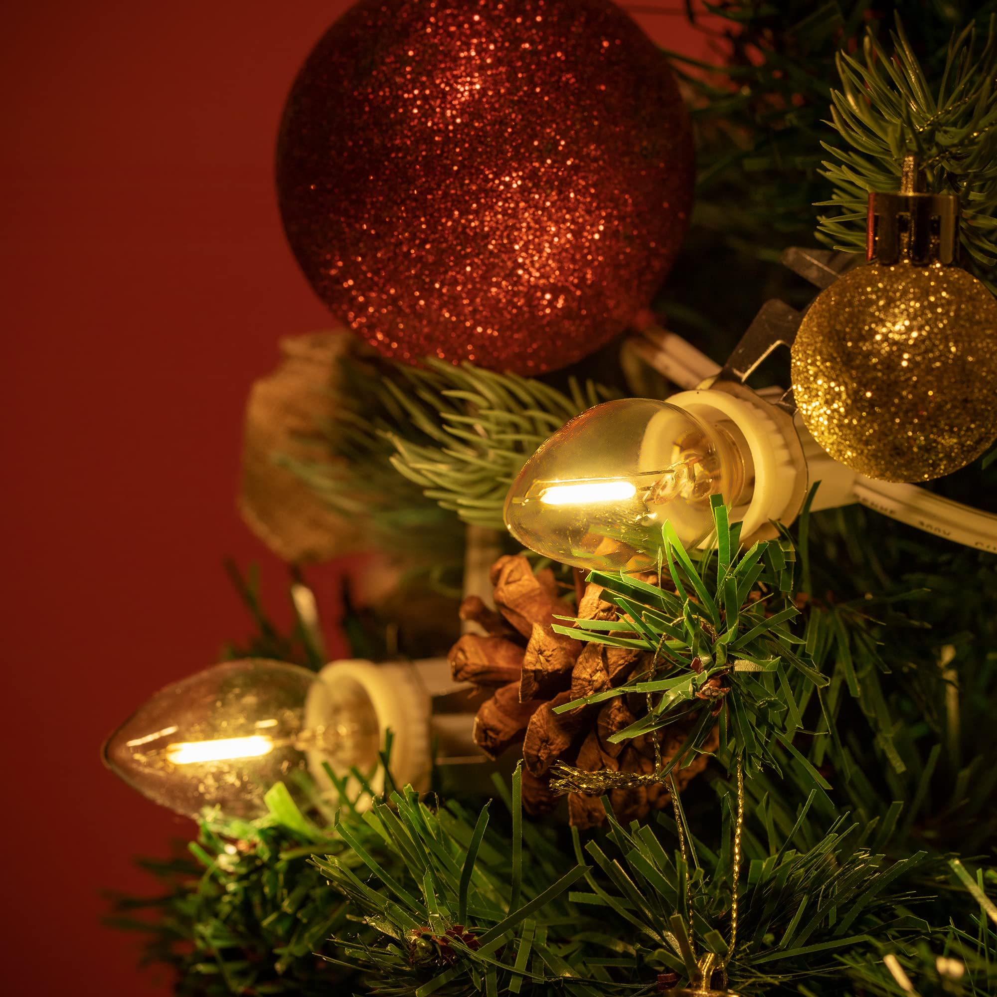 Village Light Cord 6ft C7 LED Bulb 1W On Off Switch 10 Pack