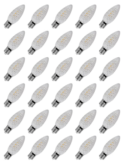 C9 LED Christmas Replacement Bulbs 30 Pack Warm White Shatterproof E17 Base