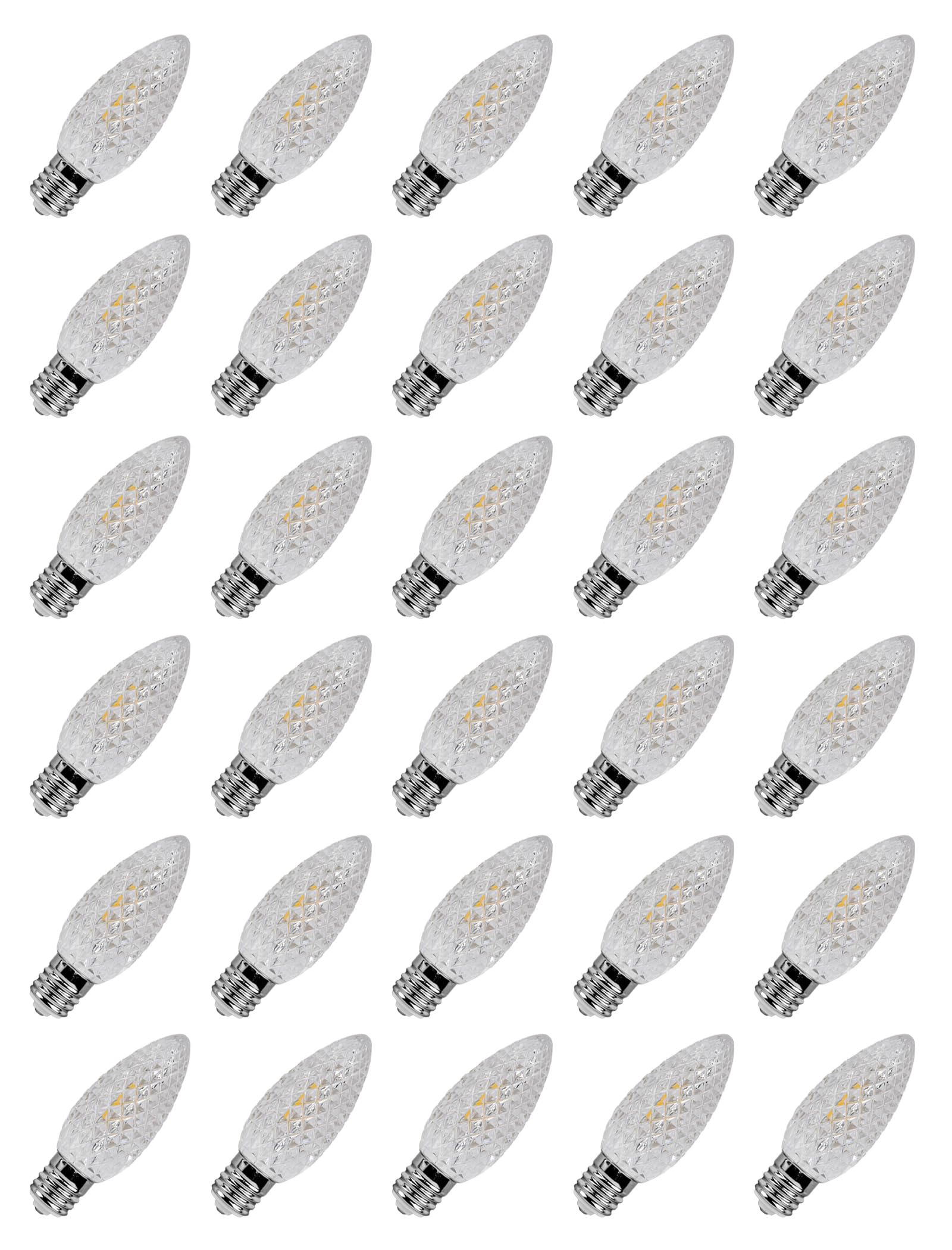 C9 LED Christmas Replacement Bulbs 30 Pack Warm White Shatterproof E17 Base