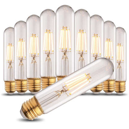 T10 T30 LED Tube Bulb 6W 60W Equivalent Cool White Dimmable 4 Pack