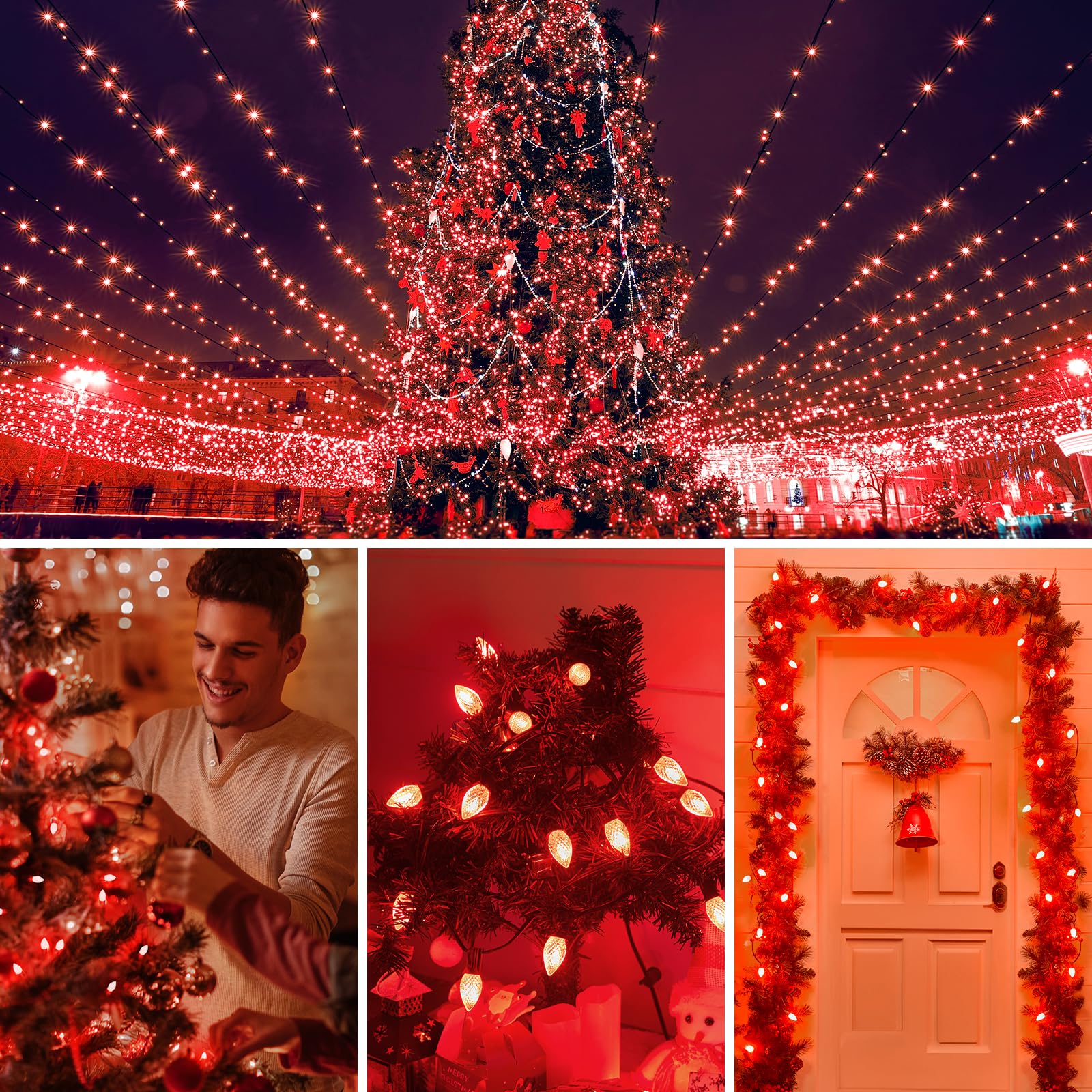 C9 LED Christmas Replacement Bulbs 50 Pack Cool White Shatterproof E17 Base