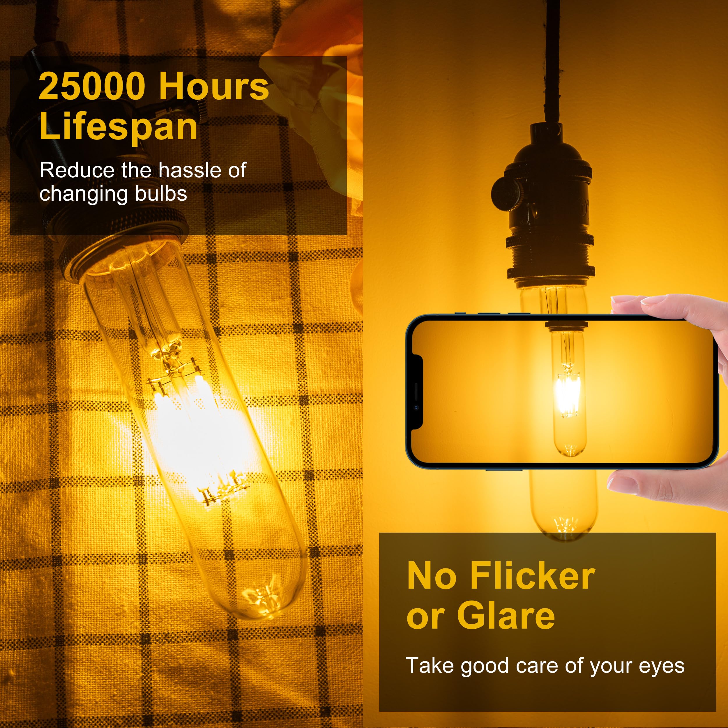 T10 T30 LED Tube Bulb 6W 60W Equivalent Cool White Dimmable 4 Pack