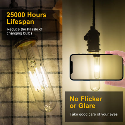 T10 T30 LED Tube Bulb 6W 60W Equivalent Cool White Dimmable 4 Pack