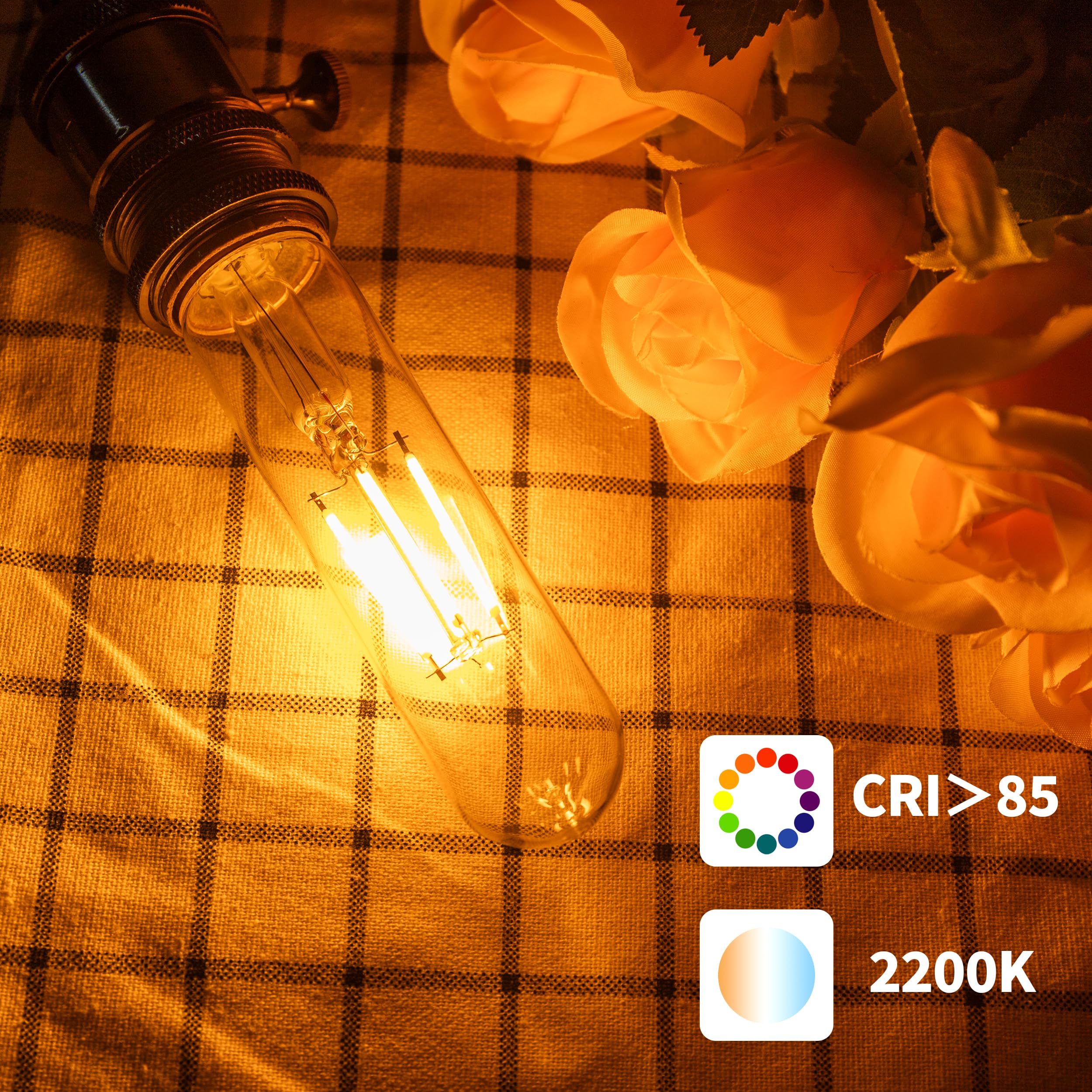 T10 T30 LED Tube Bulb 6W 60W Equivalent Cool White Dimmable 4 Pack